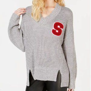 ULTRA FLIRT Varsity Gray Oversized Sweater NWT Sm.